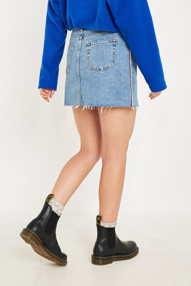 BDG Side Stripe Notched Denim Mini Skirt #3