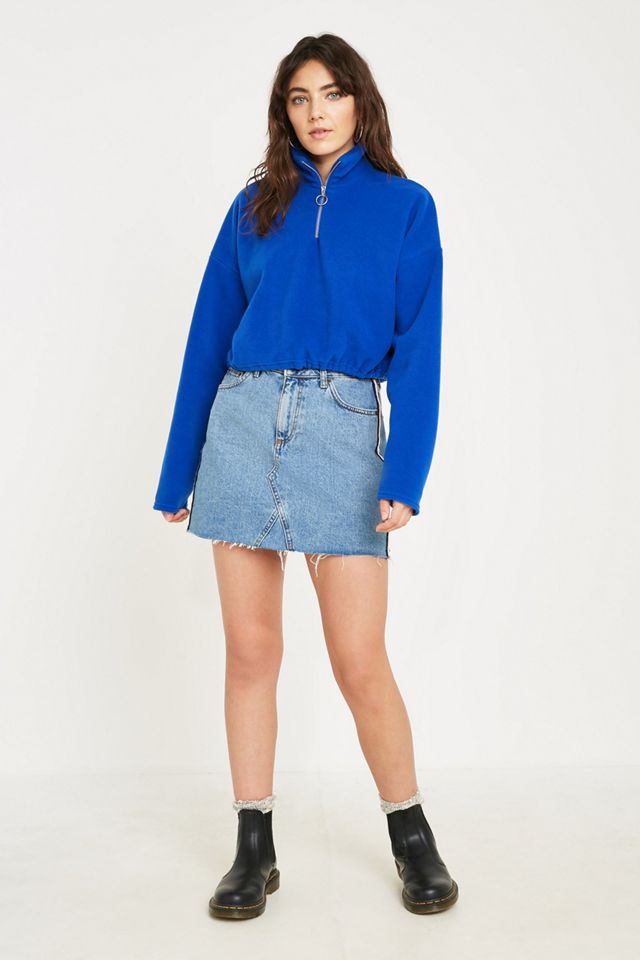 BDG Side Stripe Notched Denim Mini Skirt #5