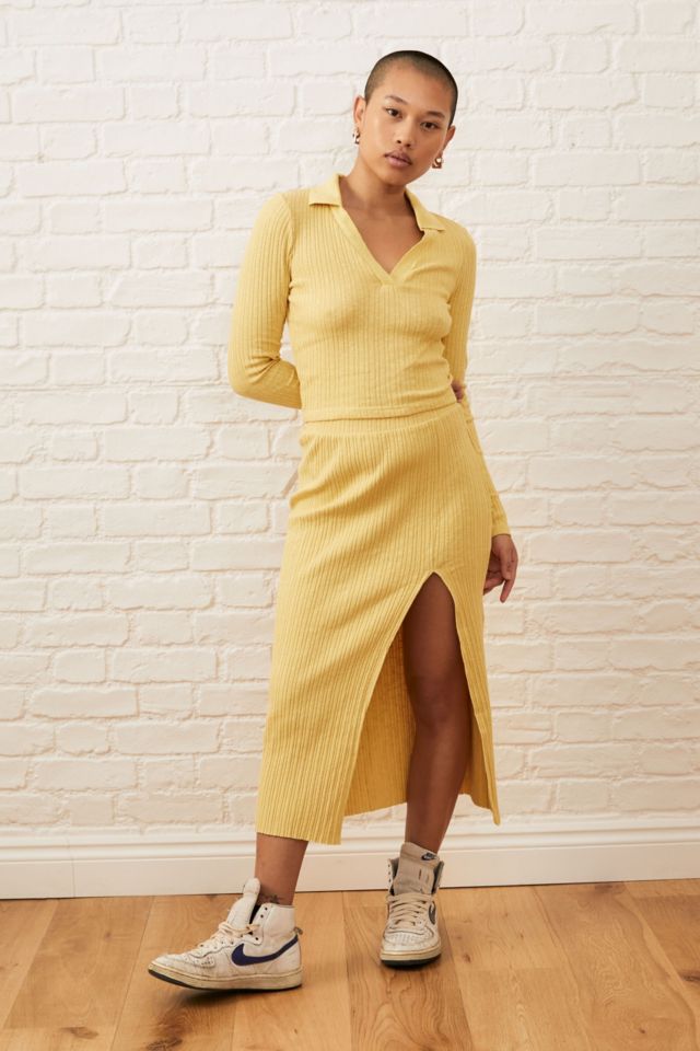Midi skirt ribbed hot sale