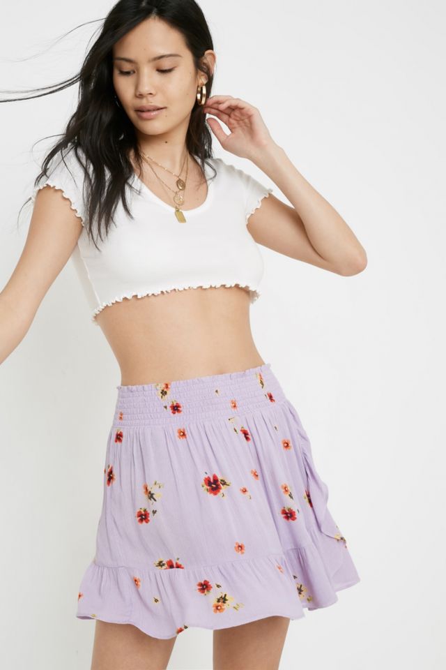 Lilac floral hotsell mini skirt