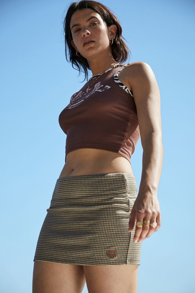 UO Peachy Pelmet Micro Check Skirt Urban Outfitters UK