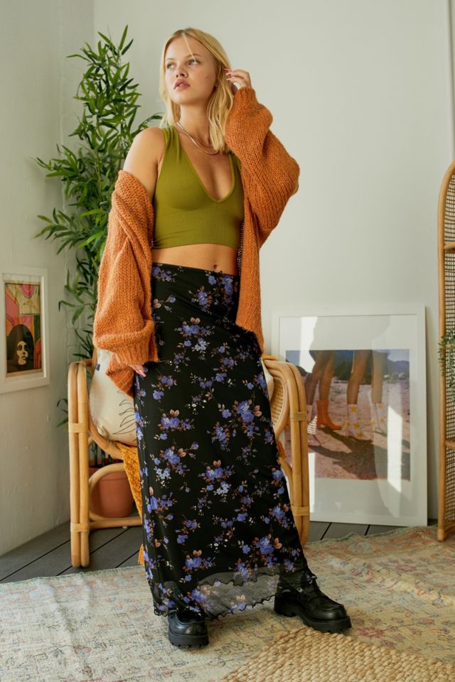 Urban outfitters outlet floral maxi skirt