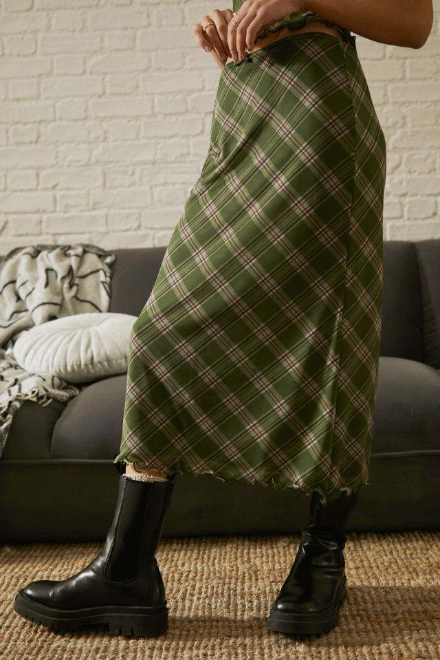 Green check clearance skirt