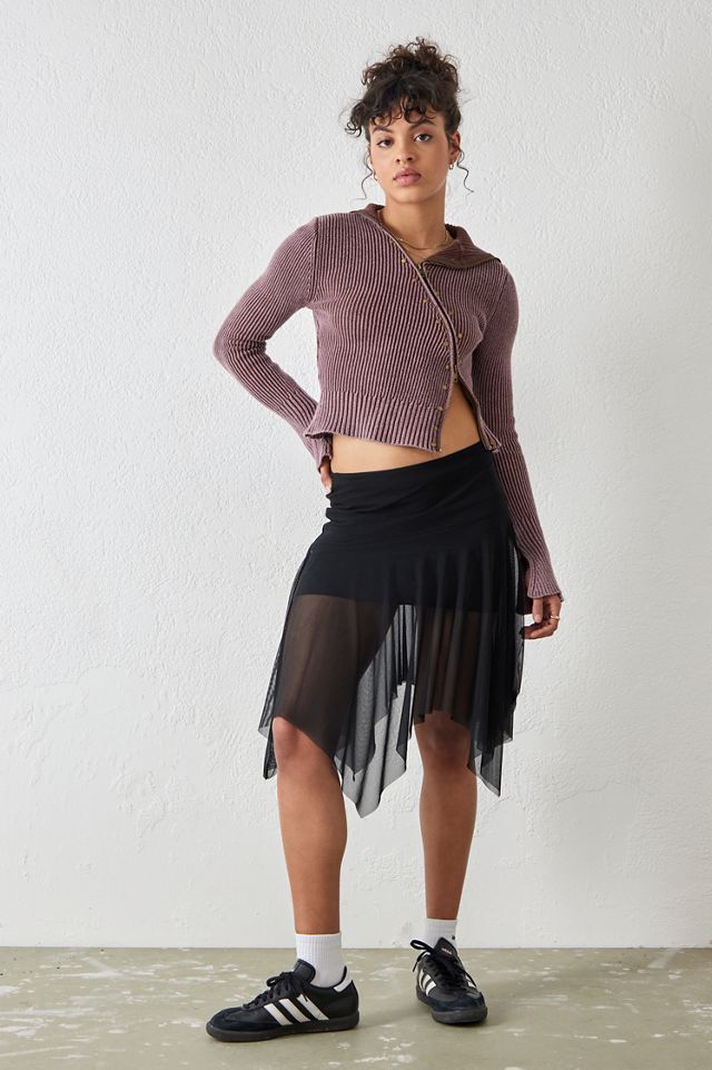 UO Black Hanky Hem Ballet Midi Gonna  #1