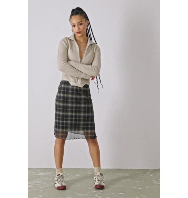 Plaid Midi Skirt Green Plaid Skirt Urban Outfitters Vintage Plaid