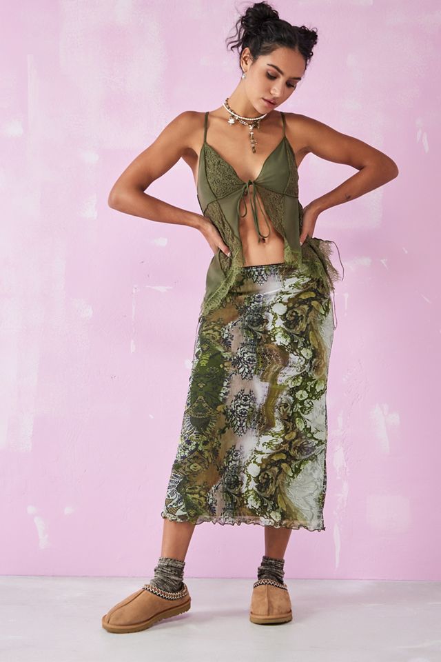UO Tapestry Print Classic Mesh Midi Skirt #1