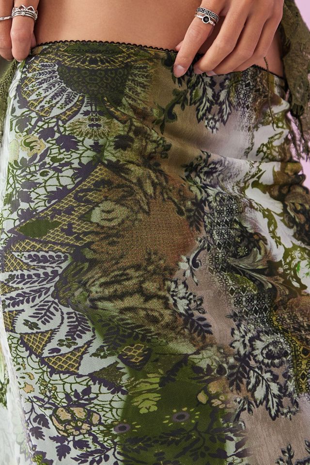 UO Tapestry Print Classic Mesh Midi Skirt #3