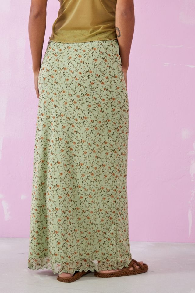UO Ditsy Floral Mesh Maxi Skirt #2
