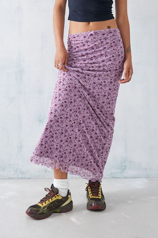 UO Ditsy Floral Mesh Maxi Skirt #1