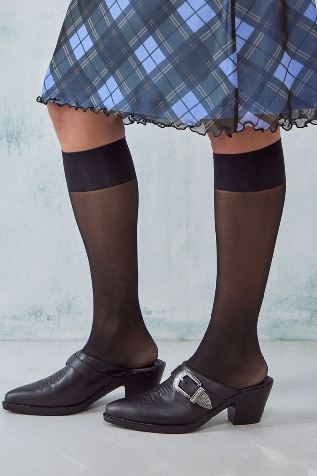 UO Blue Check Super Awkward Mesh Midi Skirt #2