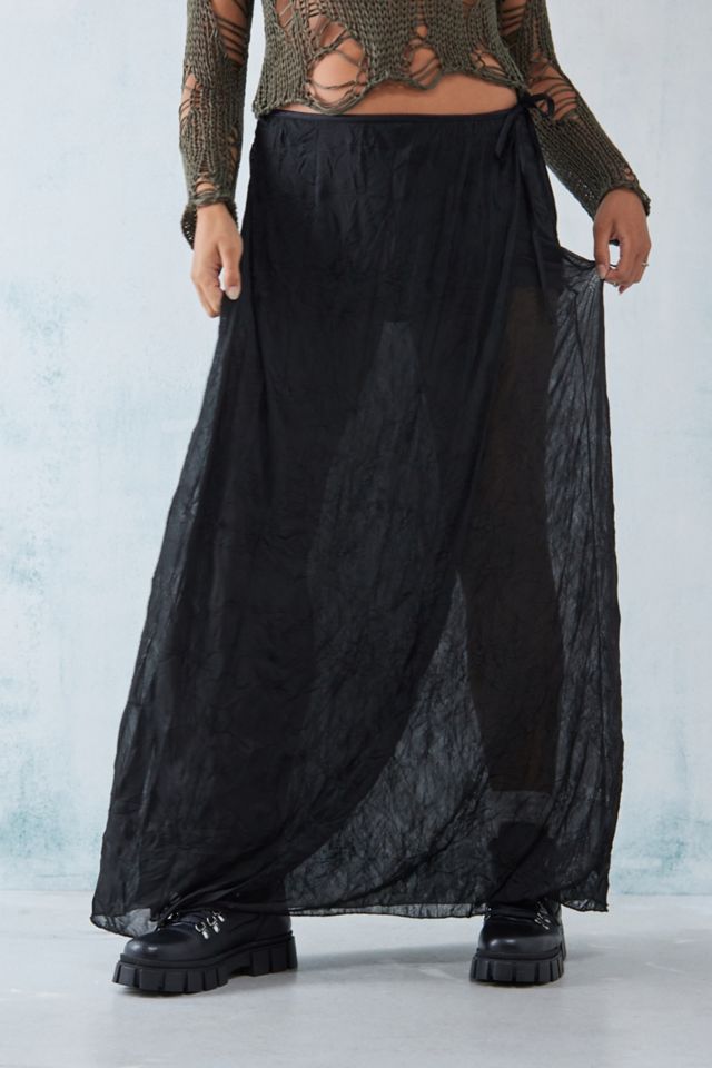 Mesh maxi best sale skirt black