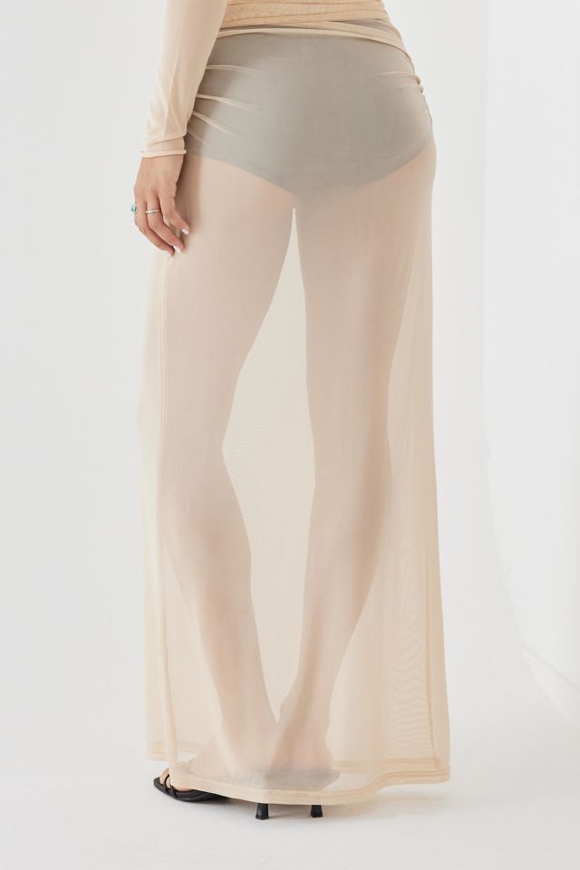 Light Before Dark Selene Sheer Ruched Maxi Skirt  #3