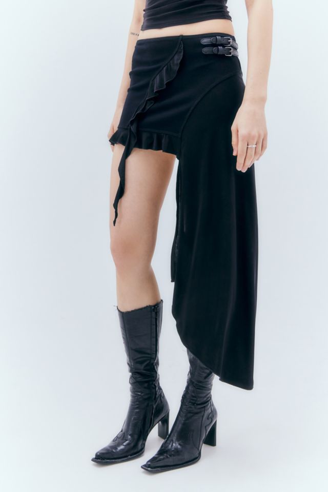 Asymmetrical hem mini skirt sale