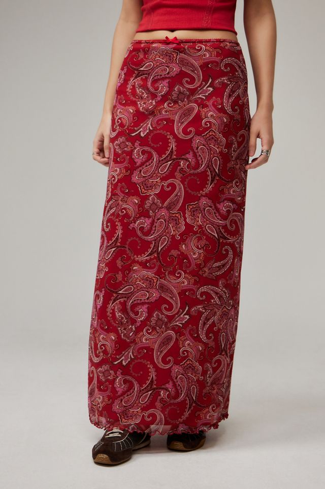 UO Paisley Mesh Maxi Skirt #1