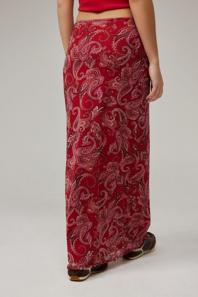 UO Paisley Mesh Maxi Skirt #3