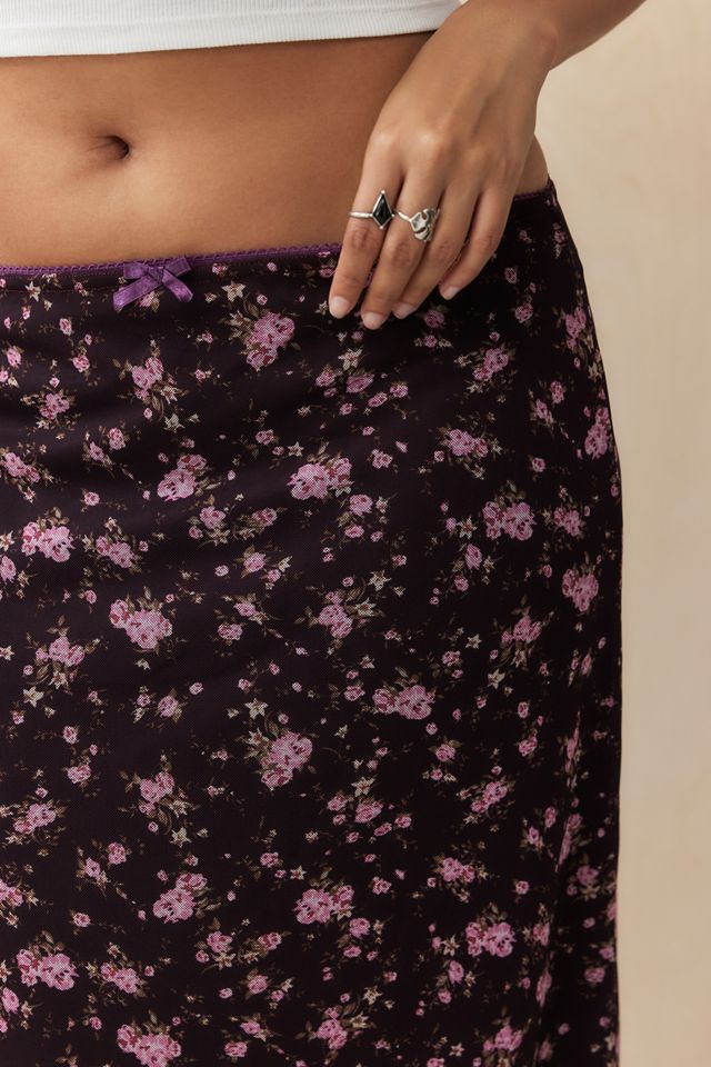 UO Floral Print Mesh Maxi Skirt #1