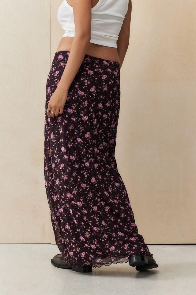UO Floral Print Mesh Maxi Skirt #3