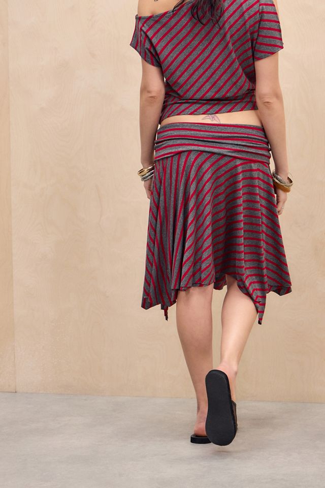 UO Ari Stripe Asymmetric Midi Skirt #3