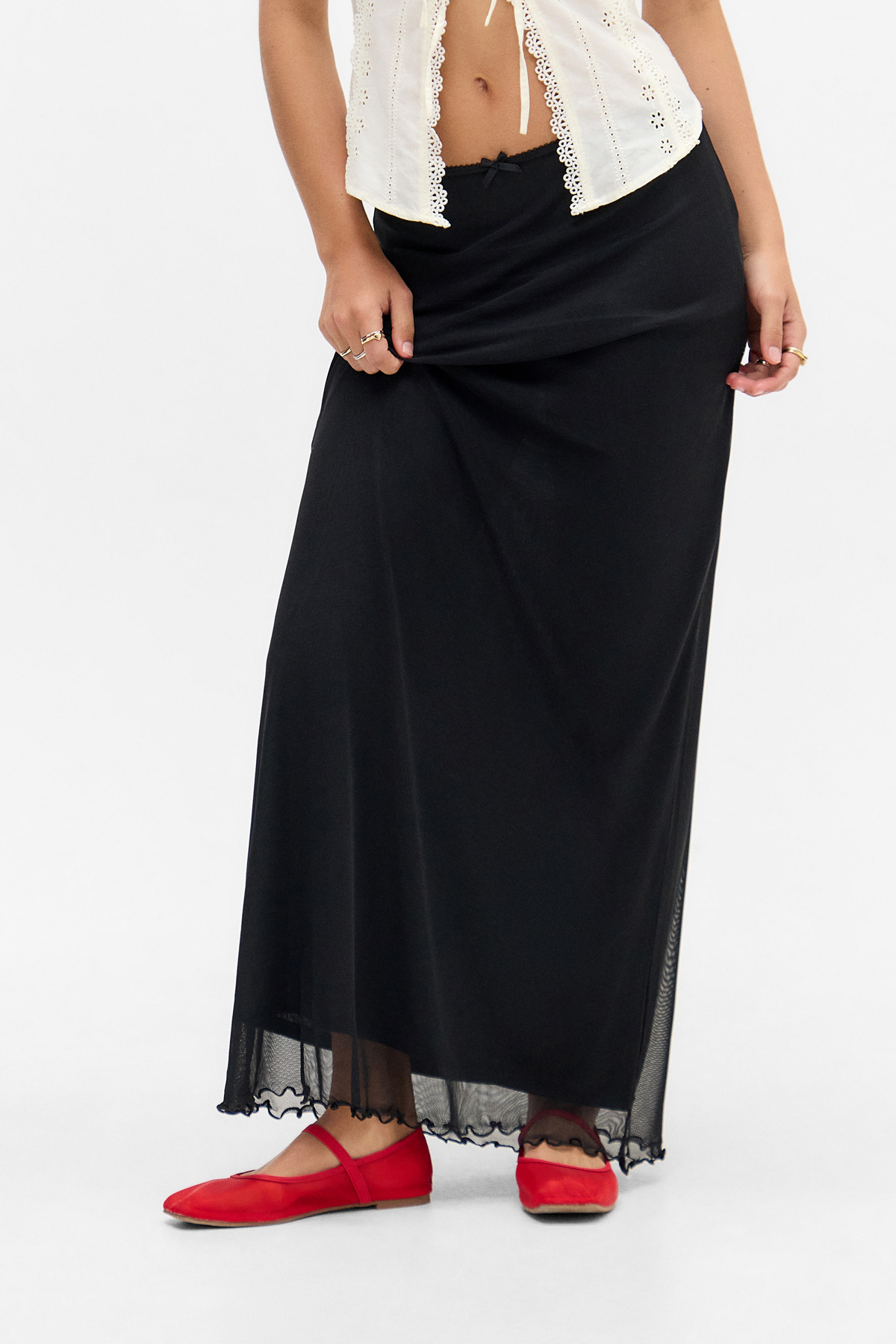 UO Mesh Column Maxi Skirt
