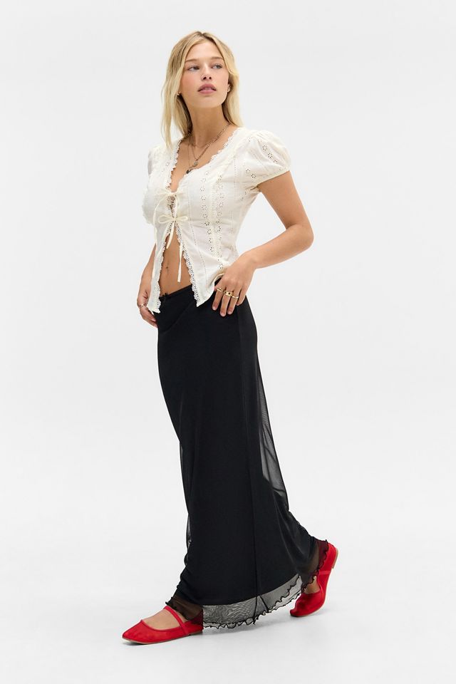 UO Mesh Column Maxi Skirt #1
