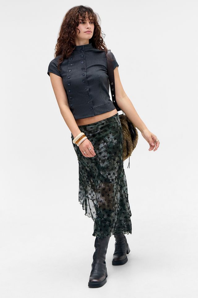 Falda Midi Asimétrica de Flock UO #2