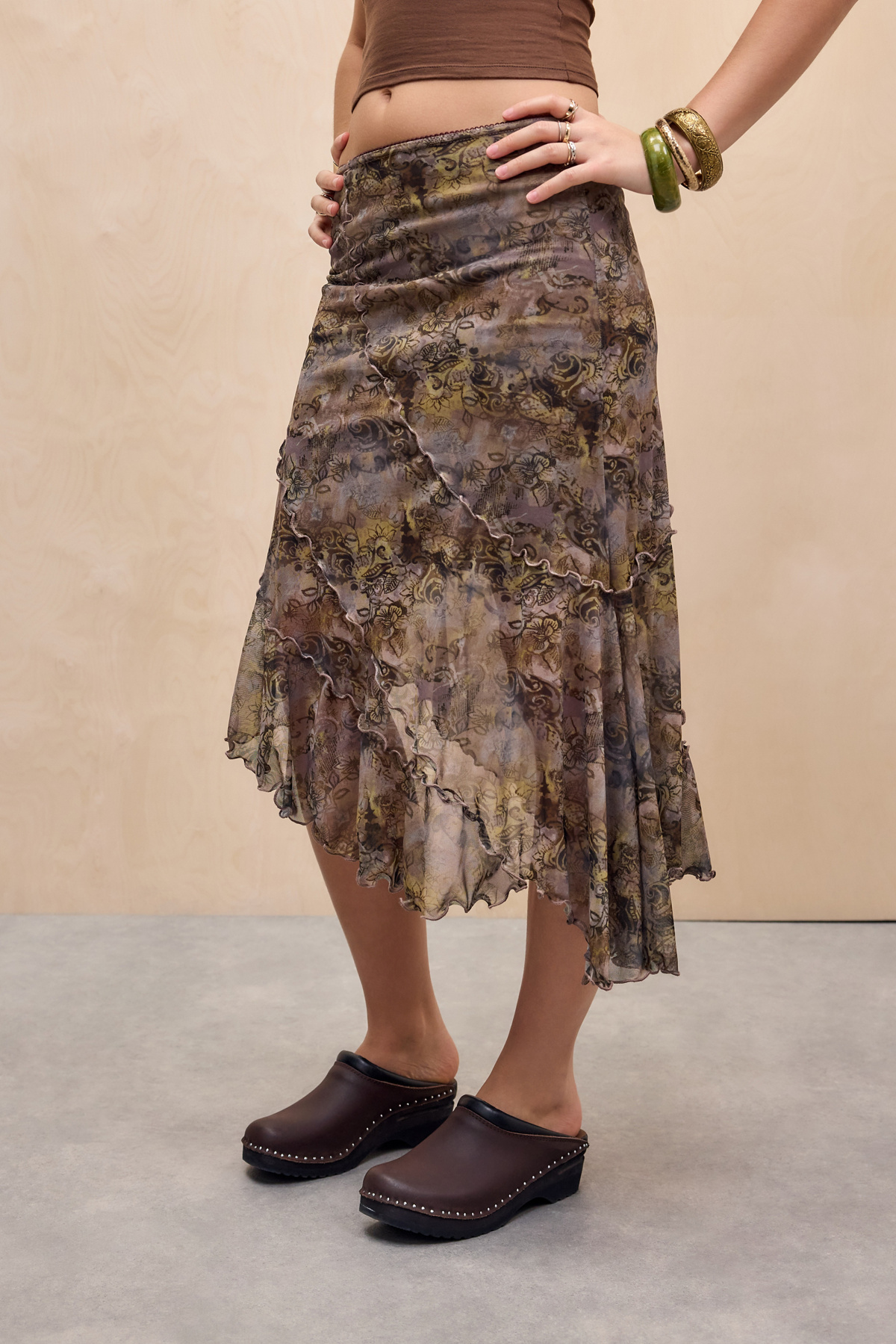 UO Asymmetric Midi Skirt