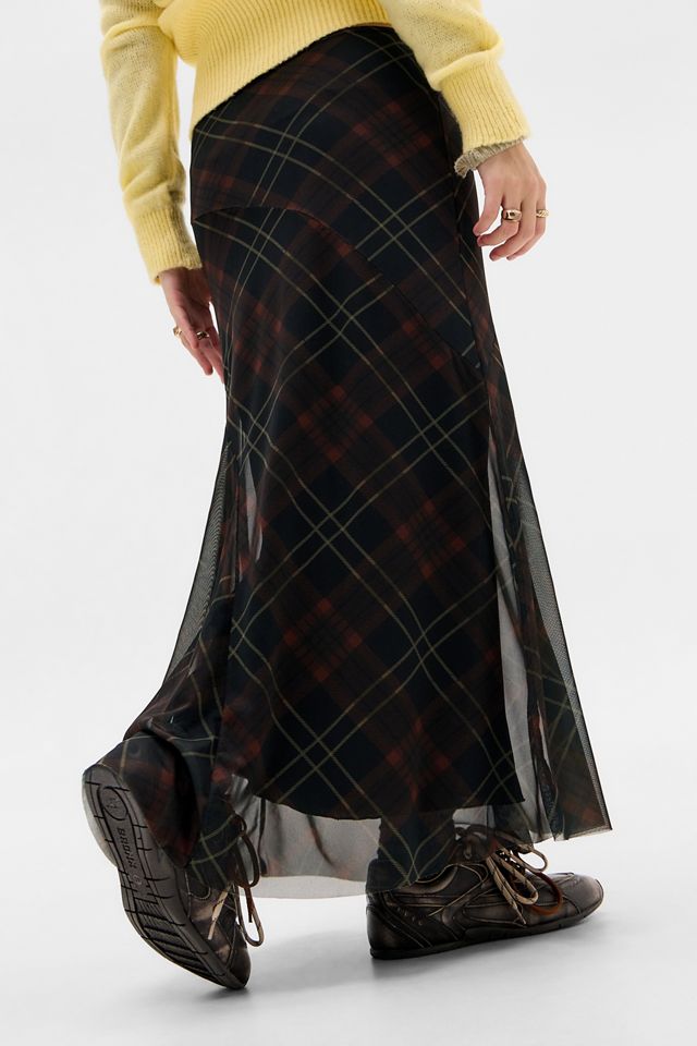 UO Contour Säulen-Netzstoff-Maxirock #2