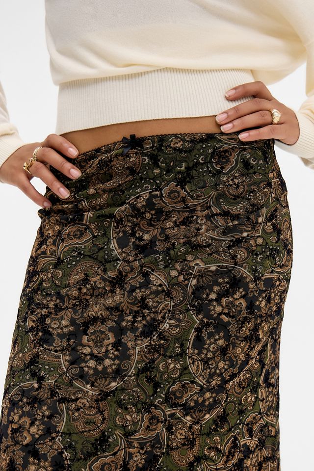 UO Contour Flock Mesh Maxi Skirt #2