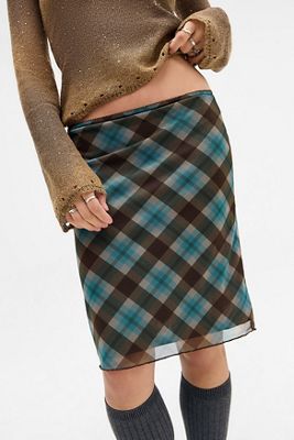 UO Jorja Awkward Mesh Midi Skirt