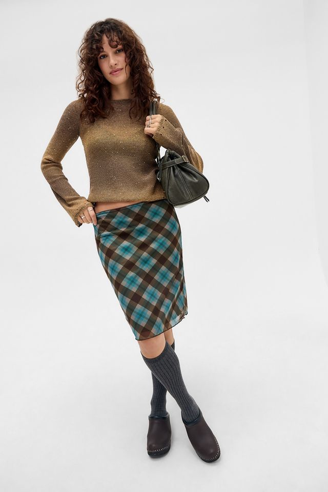 Falda Midi de Malla Incómoda UO Jorja #1