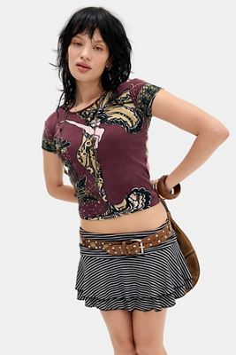 UO Belle Stripe Mini Skirt