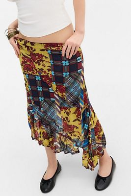 Jupe midi côtelée asymétrique UO
