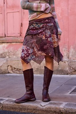 Jupe midi asymétrique UO Hanky à imprimé mixte
