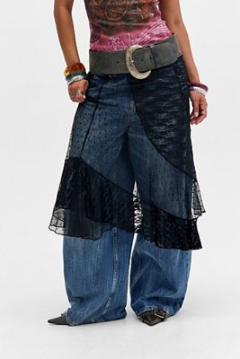 Falda Midi UO Stevie de Encaje Mixto