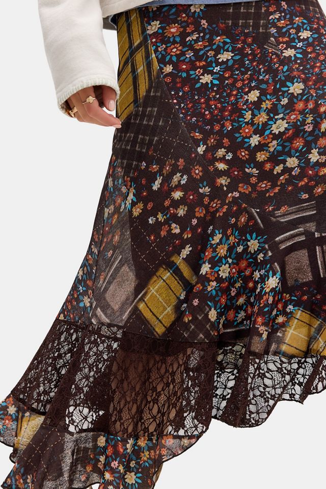 UO Stevie Mesh & Lace Midi Skirt #2