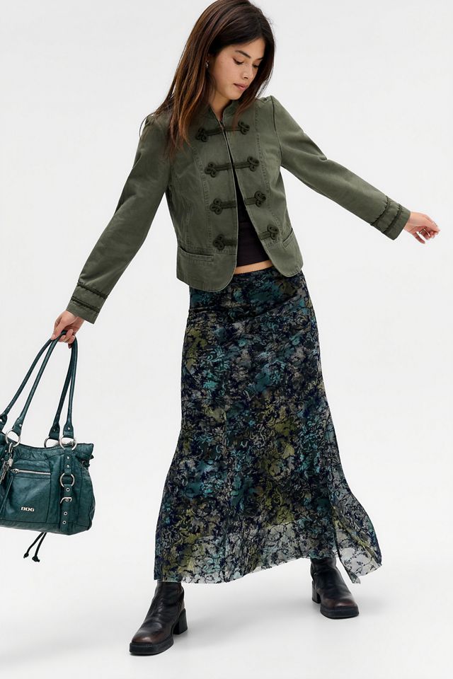 Falda Maxi de Malla Flocada con Contorno UO #1
