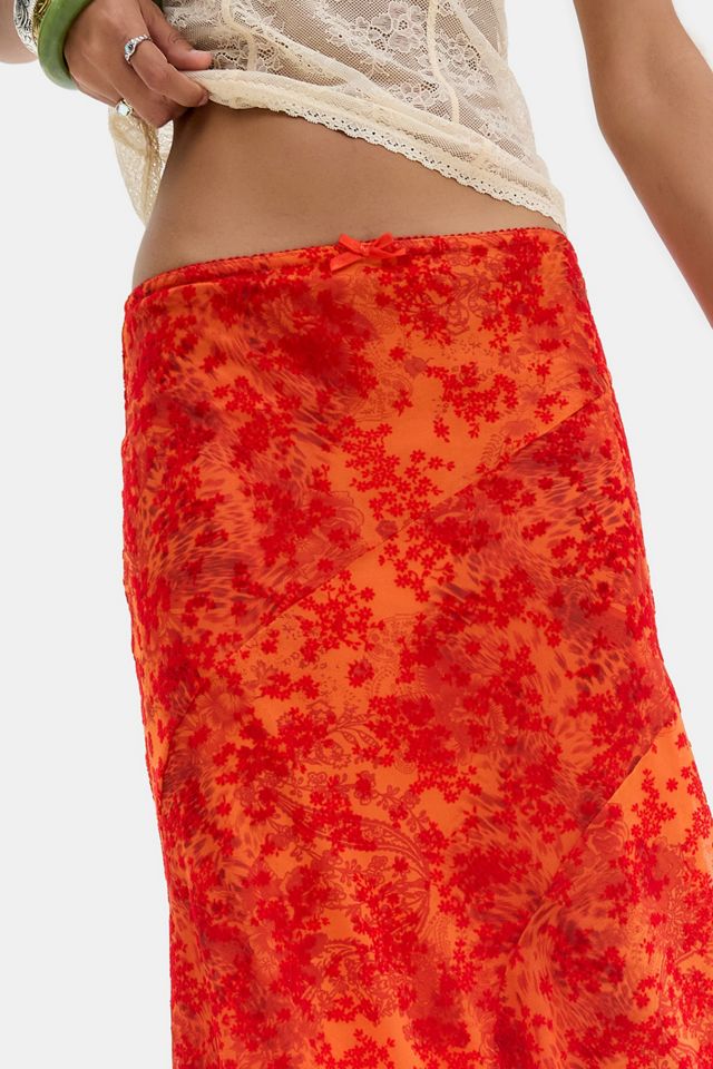 UO Contour Flocked Mesh Maxi Skirt #2