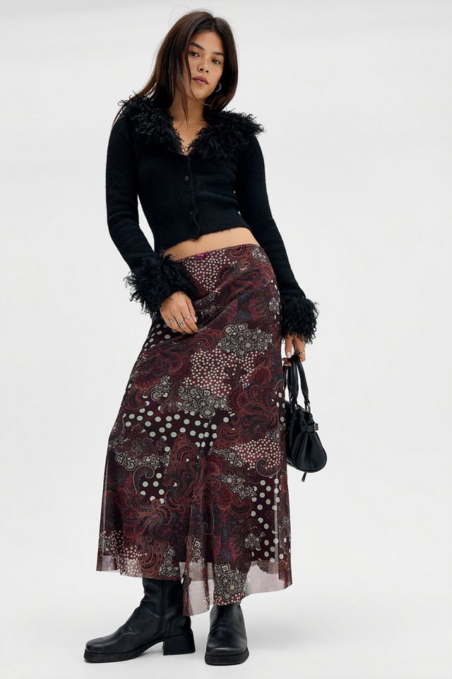 UO Contour Column Mesh Maxi Skirt #1
