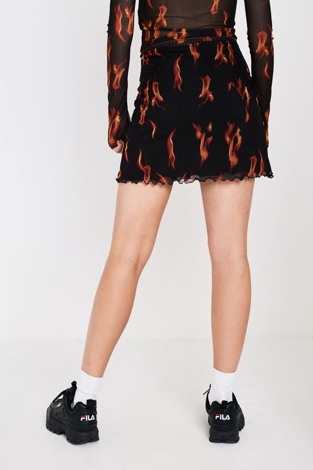 UO Flame Print Mesh Mini Skirt #2