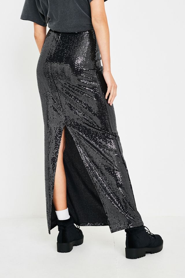 UO Sparkle Slit Maxi Skirt #1