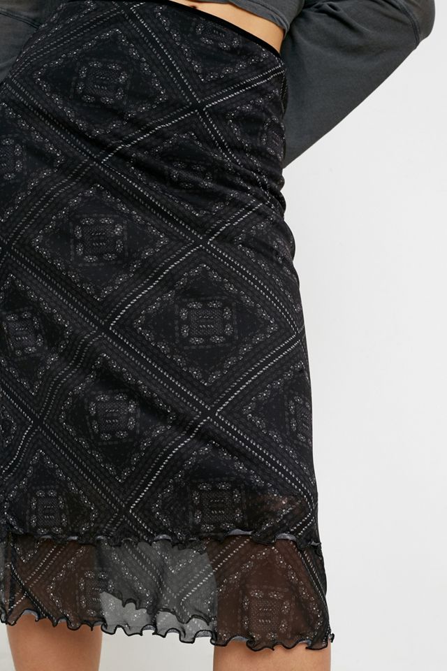 UO - Jupe midi imprimé mosaïque en tissu maille double #2