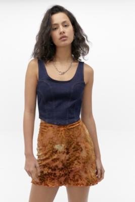 UO Ombre Flocked Mesh Mini Skirt | Urban Outfitters UK