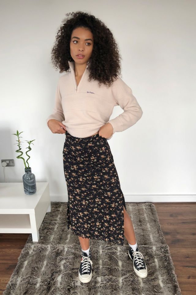 UO Suki Mesh Floral Midi Skirt Urban Outfitters UK