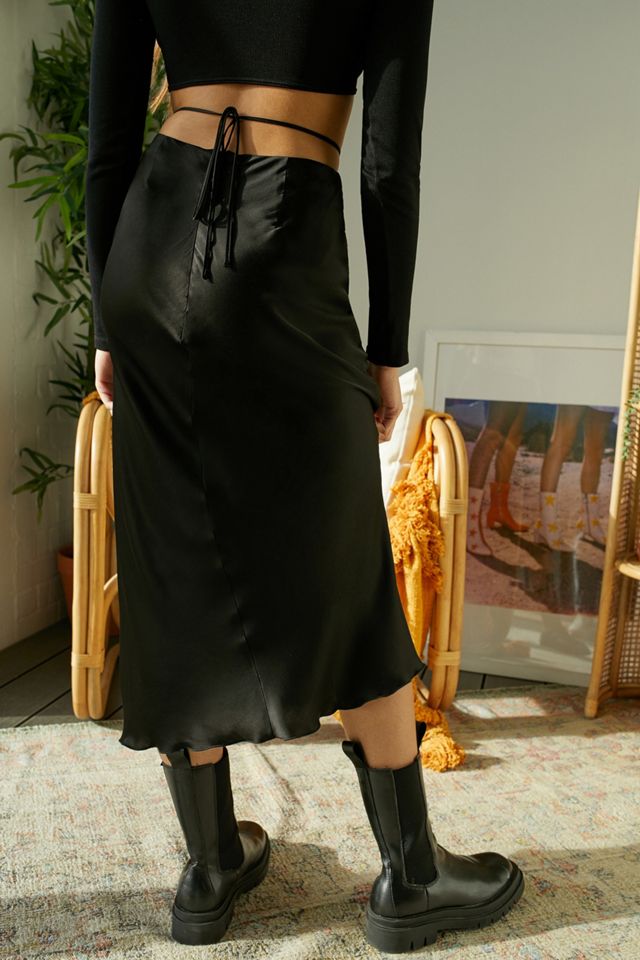 UO Black Cut-Out Wrap Midi Gonna #2