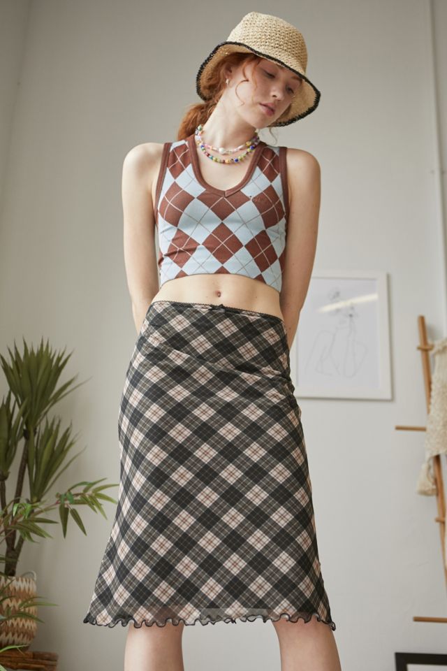 Urban outfitters shop checkered skirt