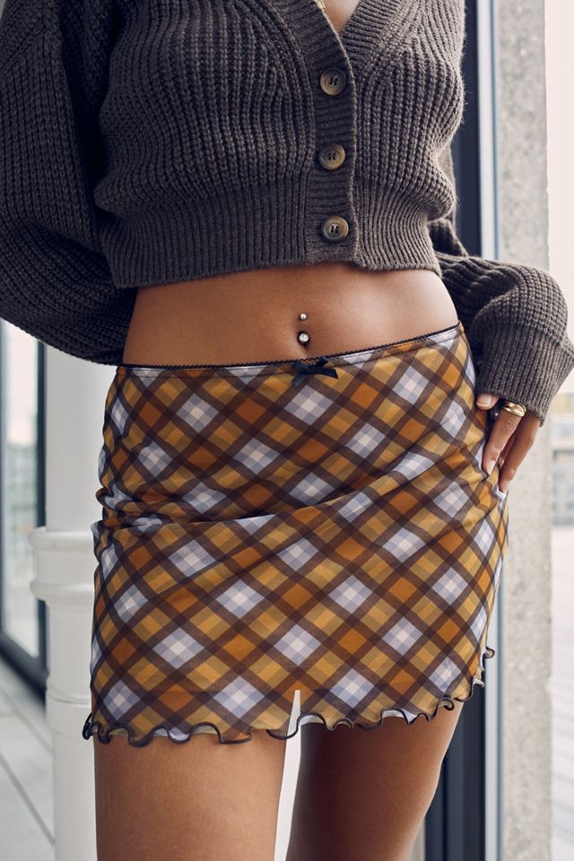UO Micro Mesh Mini Check Skirt #2