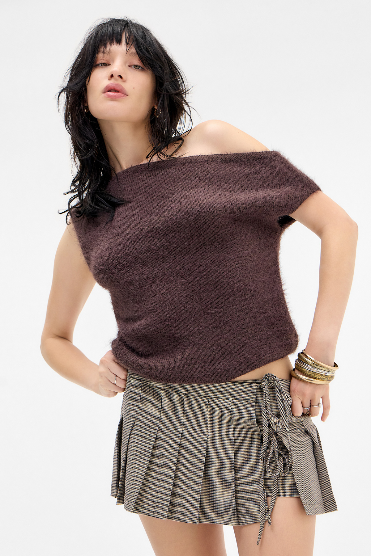 Silence + Noise Lea Tailored Tie Side Skort