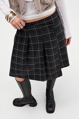 Falda Midi Kilt Asimétrica con Envoltura UO Mali