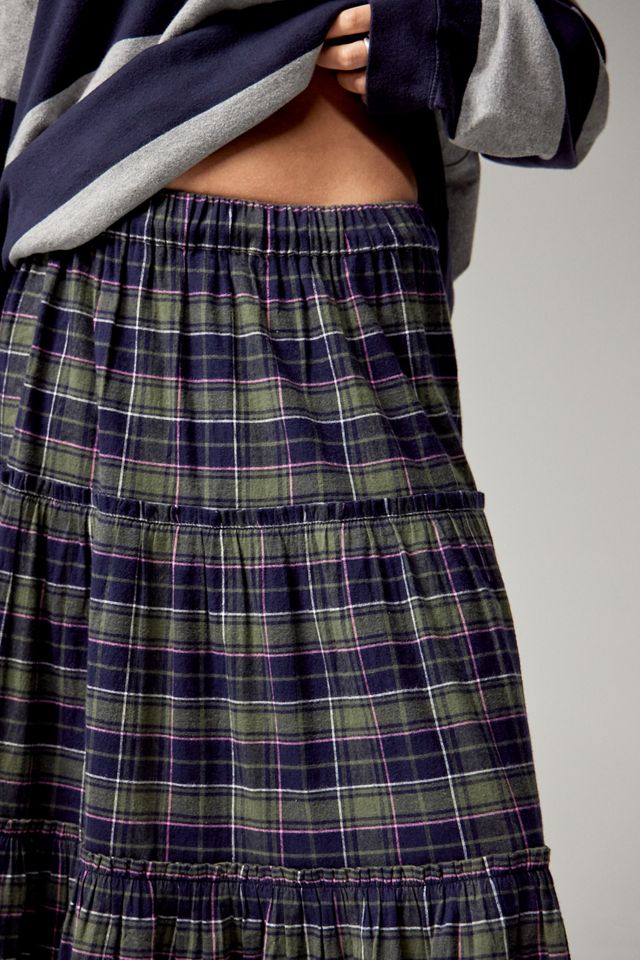UO Celia Check Tiered Maxi Skirt #3