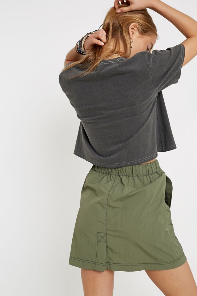 UO Kylie Khaki Tech Mini Skirt #3
